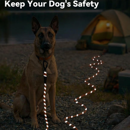 Long Leash for Dog with Removable Padded Handle, Heavy Duty Lead Large Medium Dogs,15FT/30FT/50FT/65FT Reflective Training Play, Camping, Backyard Tie Out, Orange, 30FT Orange