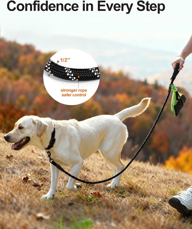 Dog Leash for Large Dogs Heavy Duty Nylon Leashes with Comfortable Padded Handle and Highly Reflective (20 – product detail