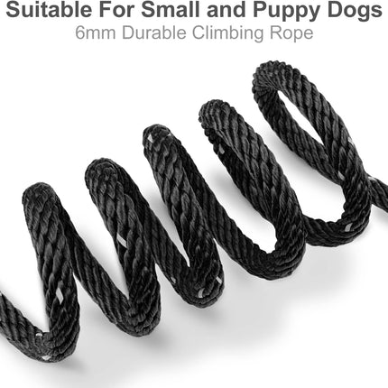 Long Dog Training Leash, 30 FT Tie Out Rope Check Cord with Padded Handle, Reflective Recall Lead for Puppy and Small Dogs, Black ft(Pack of 1)