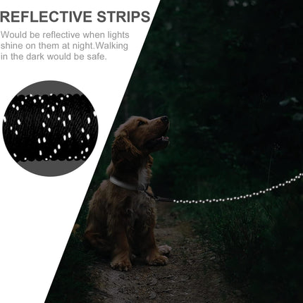 Long Dog Training Leash, 30 FT Tie Out Rope Check Cord with Padded Handle, Reflective Recall Lead for Puppy and Small Dogs, Black ft(Pack of 1)