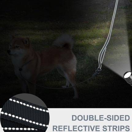 Tangle-Free Slip Leads for Dogs, 6 FT Leash with Padded Double Handle, Reflective Nylon Training Small Medium Dogs 15-40 Lbs, Gray Feet(15-40lbs)