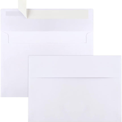 50 Packs 5x7 Envelopes, White A7 Envelopes for Invitations, Printable, Self Seal Weddings, Photos, Postcards, Greeting Cards, Mailing (5.25x7.25in)
