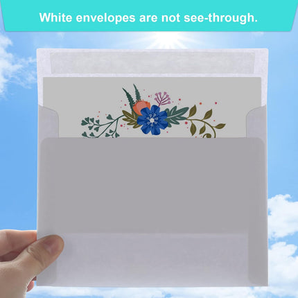 50 Packs 5x7 Envelopes, White A7 Envelopes for Invitations, Printable, Self Seal Weddings, Photos, Postcards, Greeting Cards, Mailing (5.25x7.25in)