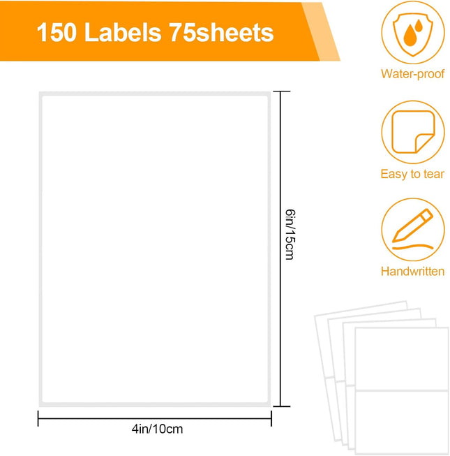 150 Pcs Labels for Storage Bins 6 X 4 Inch Removable Tear Resistant No Residue – product detail