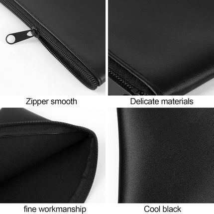 2 Pieces Money Bags with Zipper, 11x6.1 inch Pouch, Bank Bag, Cash Check Wallet, Cosmetics Black