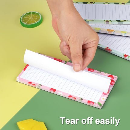 9 Pack Magnetic Notepads for Refrigerator, Fruit Design Grocery List Pad Fridge, Full Magnet Back Shopping Lists, 25 Sheets Per Note Pads -