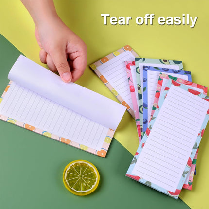 9 Pack Magnetic Notepads for Refrigerator, Fruit Design Grocery List Pad Fridge, Full Magnet Back Shopping Lists, 25 Sheets Per Note Pads -