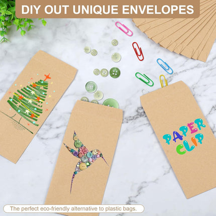 120 PCS Money Envelopes for Cash Kraft Paper, 6.5”x3.2” Small Self-Adhesive, Saving Challenge Coin Coin, Check, Budget, Item Organizer - 6.5"x 3.2"