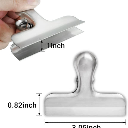 6 Pack Bag Clips, Stainless Steel Chip, Chip Clips Food Clip, Heavy Duty Air Tight Seal Kitchen Clip Snack Clamp Sliver Packs