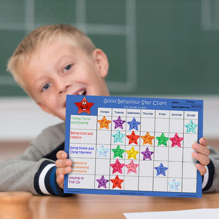 3000 PCS Star Stickers, 0.6" Sparkly Holographic Kids Rewards Colors Sticker, Foil Sticker for Behavior Chart, Student Planner, School Classroom Teacher Supplies, DIY Mix -
