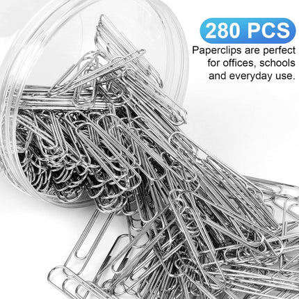 280 Pcs Large Paper Clips, 2 Inch Jumbo Silver Paperclips, Stainless Steel Paperclips Office for Teacher Supplies School - IN