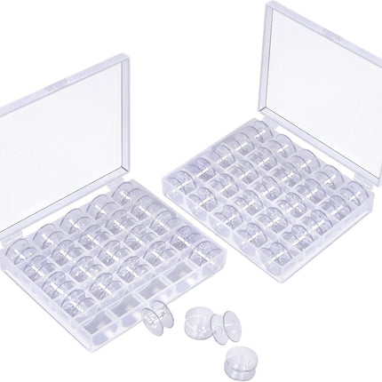 50 Pcs Bobbins, Plastic Bobbins for Brother Sewing Machine, with Bobbin Case, Sin-ger/Bro-Ther, Singer Machine - PCS