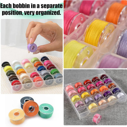 50 Pcs Bobbins, Plastic Bobbins for Brother Sewing Machine, with Bobbin Case, Sin-ger/Bro-Ther, Singer Machine - PCS