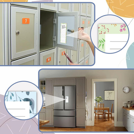 Magnetic Notepads for Refrigerator - Flower Design, 50 Sheets Per Pad, 4 Pack Memo Pads Grocery Lists and To-Dos