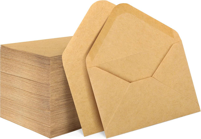 150 Pack Gift Card Envelopes 4 x 2.75 Mini Brown Kraft Business Small Envelopes for Holidays Weddings Baby