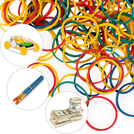 300 Pcs Binder Clips, Rubber Bands, Office Set, Paper School & Teacher Supplies for Desk Essentials (Assorted Sizes) -