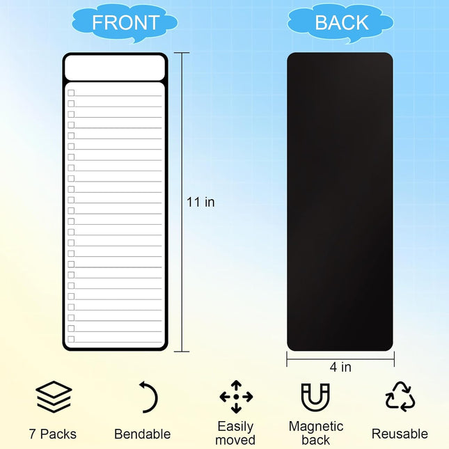 7-Piece Magnetic Dry Erase to-Do List White Board 4'x11' Multifunctional Weekly Planner Chore Chart – product detail