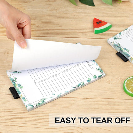 2 PCS Magnetic Grocery List Pads for Fridge, 4.5x7.5 Inches Note Pad Magnet Refridge, Magnetics Notepads, Shopping Lists, 60 Pages Per Notepad -