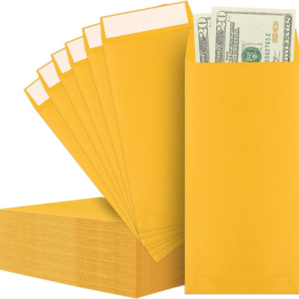 Cash Envelopes-120 Envelopes Money Saving Challenge, 3.2x6.6inch for Cash, Brown Kraft Paper Envelopes, Budgeting, Coins, Checks, Gift Cards & Tickets -