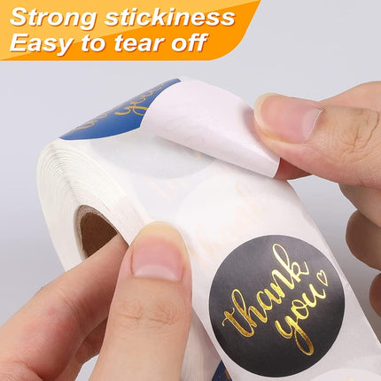 800Pcs Thank You Stickers 1.5", 4-Color Roll, for Small Business Adhesive Sticker Labels, Round Business, Birthdays, Weddings, Giveaways, Party -