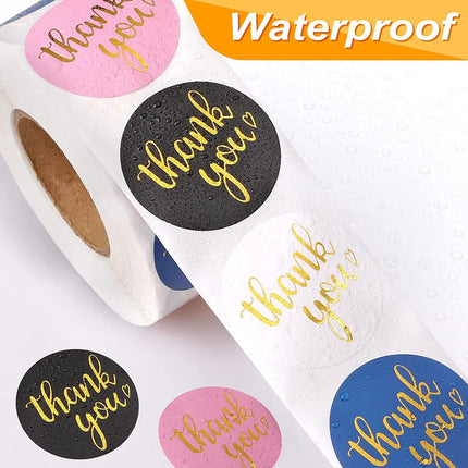 800Pcs Thank You Stickers 1.5", 4-Color Roll, for Small Business Adhesive Sticker Labels, Round Business, Birthdays, Weddings, Giveaways, Party -