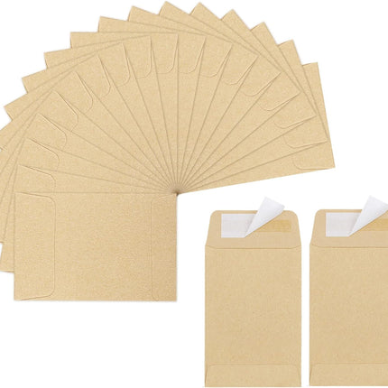180 Pack Coin Envelopes 2.35"3.5", Brown Kraft Small Seed Packets, Full-Flap Seal Mini for Office, Home, School -