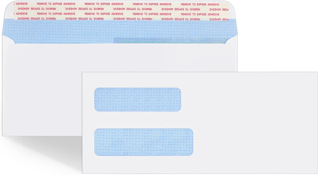 10 Window Envelopes 72P Double Self Seal for Invoices Statements and Business Checks Size 4-1/8 x 9-1/2
