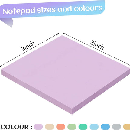18 Pads Sticky Notes, 3x3” Aesthetic 9 Colors of Neutral Notes for Office, School, Home Desks, and More, 50 Sheets/Pad -