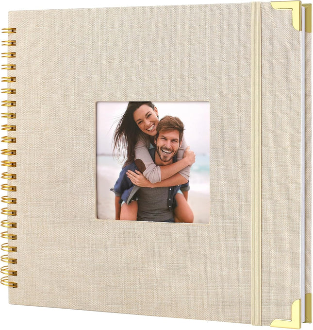 Scrap Book Album 80 Pages 8 x Inch Hardcover Linen Cover Memory Book DIY Scrapbook Photo for Wedding