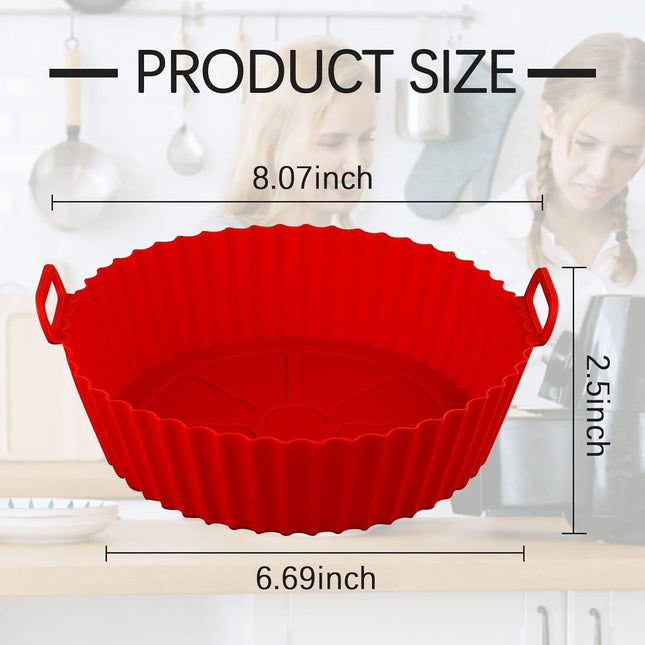 Air Fryer Silicone Liners Pot 8 inch Basket Liners Baking Tray Pots for 3 to 5 Qt fryer Oven Reusable – product detail