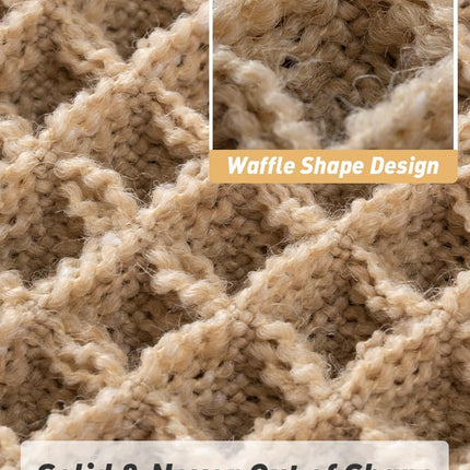 Upgraded Waffle Bath Mat, Super Absorbent Non Slip Mats for Bathroom Floor, Machine Washable Rugs with Tassels, Rubber Backed Mats, Ultra Soft, 17" x 24", Brown 1'5" 2' (Rectangular)