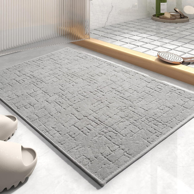 -Bath Mat-Absorbent Quick Dry Bathroom Floor Mats-Washable Rubber Backing Bath Mats for Rugs Fit Under