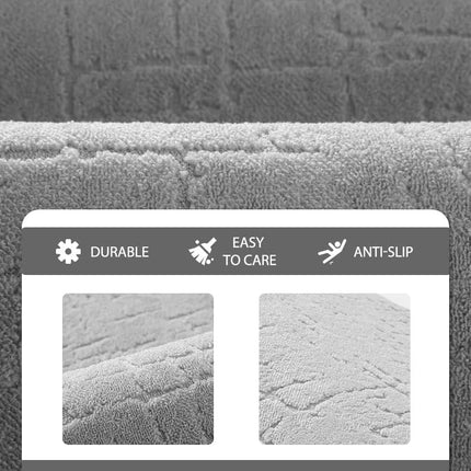 -Bath Mat-Absorbent Quick Dry Bathroom Floor Mats-Washable Rubber Backing Bath Mats for Rugs Fit Under Door-Bath Rug in Front of Sink Bathtub Shower Room, Grey 17''x24'' 17''x24''(Rectangular)