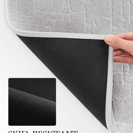-Bath Mat-Absorbent Quick Dry Bathroom Floor Mats-Washable Rubber Backing Bath Mats for Rugs Fit Under Door-Bath Rug in Front of Sink Bathtub Shower Room, Grey 17''x24'' 17''x24''(Rectangular)