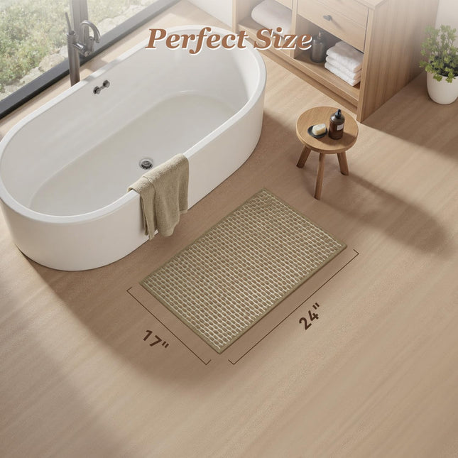 Unique Woven Bath Mat Super Absorbent Non Slip Mats for Bathroom Floor Textured Mat Quick Dry Washable – product detail