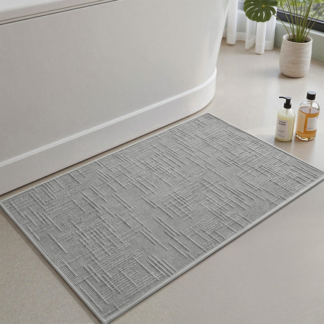 Bath Mat Non Slip Super Absorbent Quick Dry Mats for Bathroom Floor Rubber Backing Washable