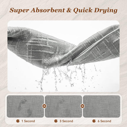 Bath Mat Non Slip Super Absorbent Quick Dry Mats for Bathroom Floor Rubber Backing Washable Rugs Modern Woven Jacquard Mat, Beside Tub Rugs, 17" x 24", LightGrey Lightgrey 24"