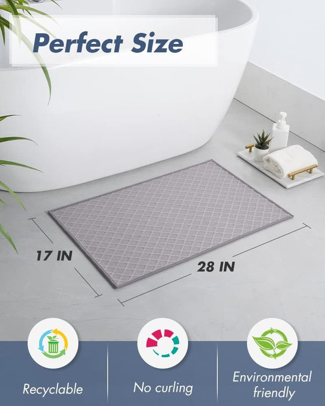 Ultra Thin Bath Mat Rubber Backed Mats for Bathroom Non Slip Absorbent Mat Floor Machine Washable Rugs – product detail