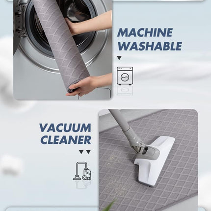 Ultra Thin Bath Mat, Rubber Backed Mats for Bathroom Non Slip, Absorbent Mat Floor Machine Washable Rugs, Shower, Sink (17"x28", Grey) Grey 17"x28"