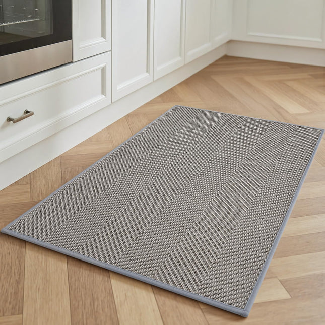 Kitchen Mats for Floor Non Slip Washable Grey Rugs Absorbent Quick Dry and Easy to Clean in Front of Sink