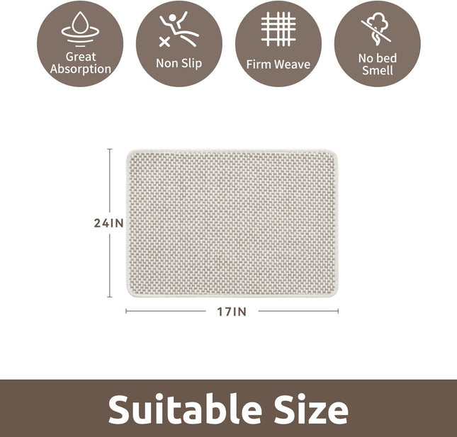 Chenille Bath Mat Super Absorbent Bathroom Quick Dry Mats for Rubber Backed Rugs Non Slip – product detail