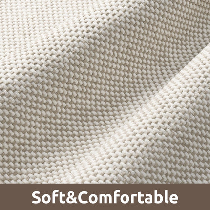 Chenille Bath Mat Super Absorbent Bathroom Quick Dry Mats for Rubber Backed Rugs Non Slip Washable Fit Under Door, Front of Bathtub, Sink, Beige&White 17"x24" Beige&white 17" x 24"
