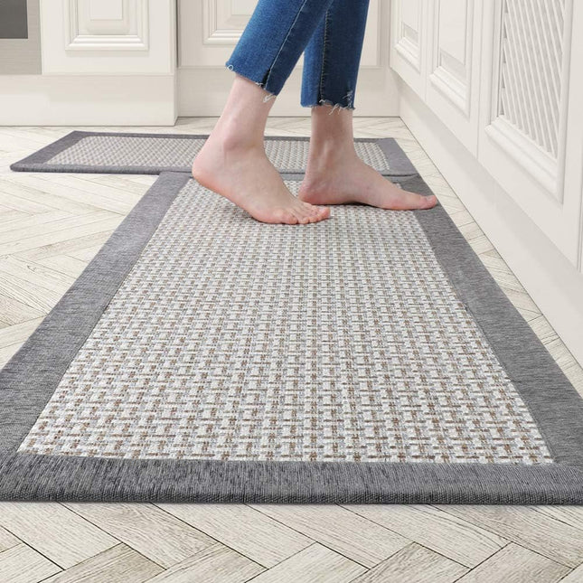 Kitchen Rugs and Mats Non Skid Washable Absorbent Rug for Kitchen Large Floor in Front of in Grey