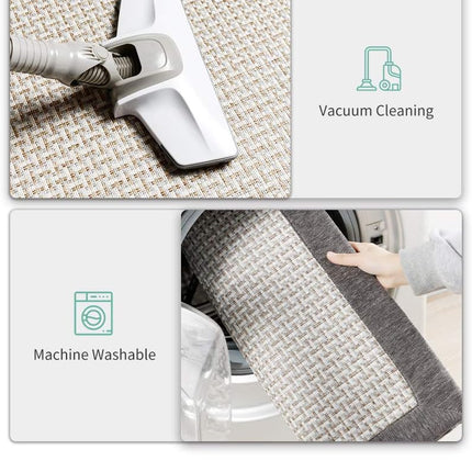 Kitchen Rugs and Mats Non Skid Washable, Absorbent Rug for Kitchen, Large Floor in Front of Sink, 2 PCS Set 20"x32"+20"x48" Grey 1'8" x 4' (Rectangular)