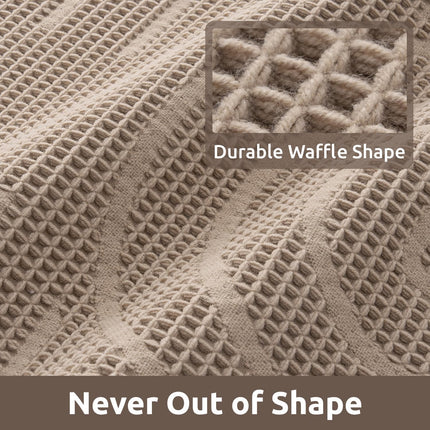 Waffle Bath Mat Super Absorbent Mats for Bathroom Non Silp Machine Washable Soft Rugs with Tassels Front of Bathtub, Sink, Brown 20"x32" 20" x 32"