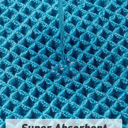 Upgraded Waffle Bath Mat, Super Absorbent Non Slip Mats for Bathroom Floor, Machine Washable Rugs with Tassels, Rubber Backed Mats, Ultra Soft, 18" x 30", Teal -