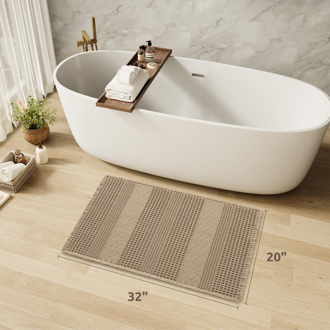 Waffle Bath-Mat Super Absorbent Bath Mats for Bathroom Boho Bathroom Rugs Non Slip Washable Ultra – product detail