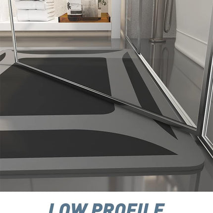 -Bath Rug-Quick Dry Absorbent Rubber Backed Thin Bathroom Rugs Fit Under Door-Bath Mats for Floor Mat in Front of Sink-Shower Rug 17"X27.5" Dark Grey 1'6" x 2'3" (Rectangular)
