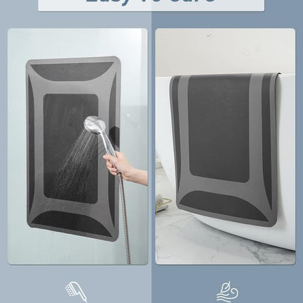 -Bath Rug-Quick Dry Absorbent Rubber Backed Thin Bathroom Rugs Fit Under Door-Bath Mats for Floor Mat in Front of Sink-Shower Rug 17"X27.5" Dark Grey 1'6" x 2'3" (Rectangular)