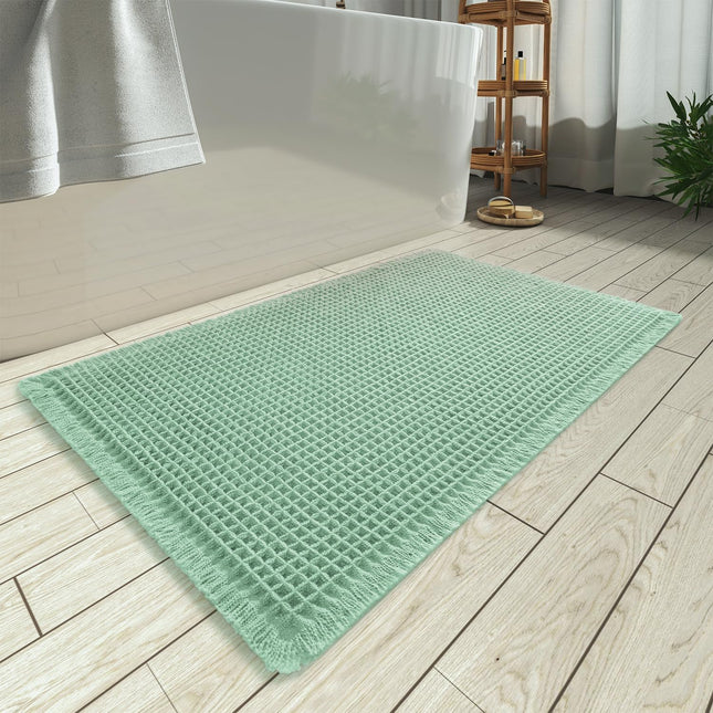 Upgraded Waffle Bath Mat Super Absorbent Non Slip Mats for Bathroom Floor Machine Washable Rugs